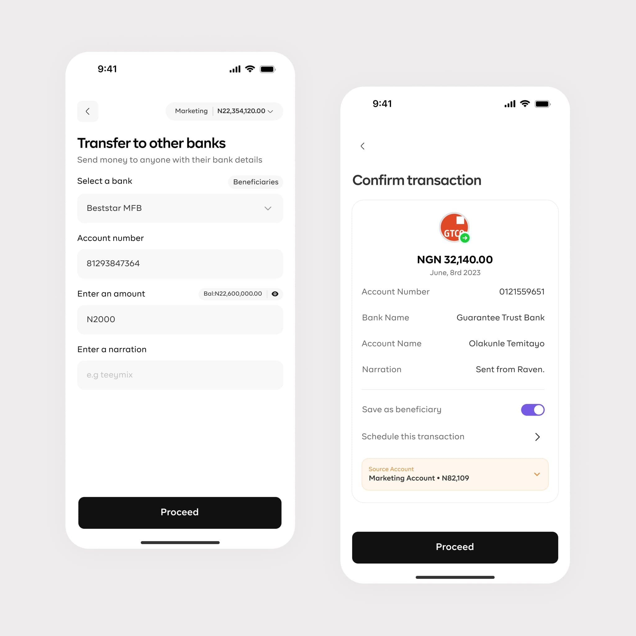 Sending and receiving money screen 4