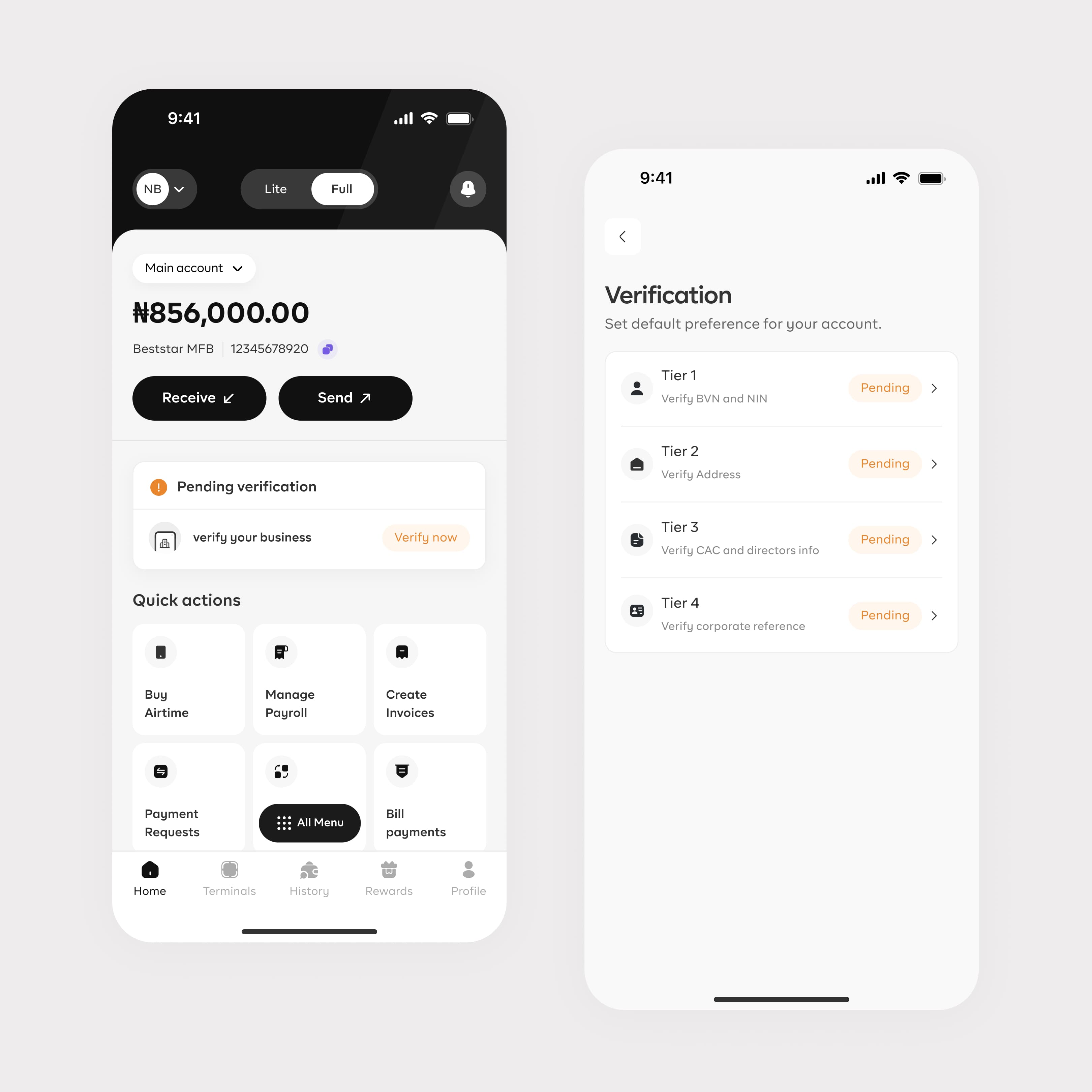 KYC verification screen 1