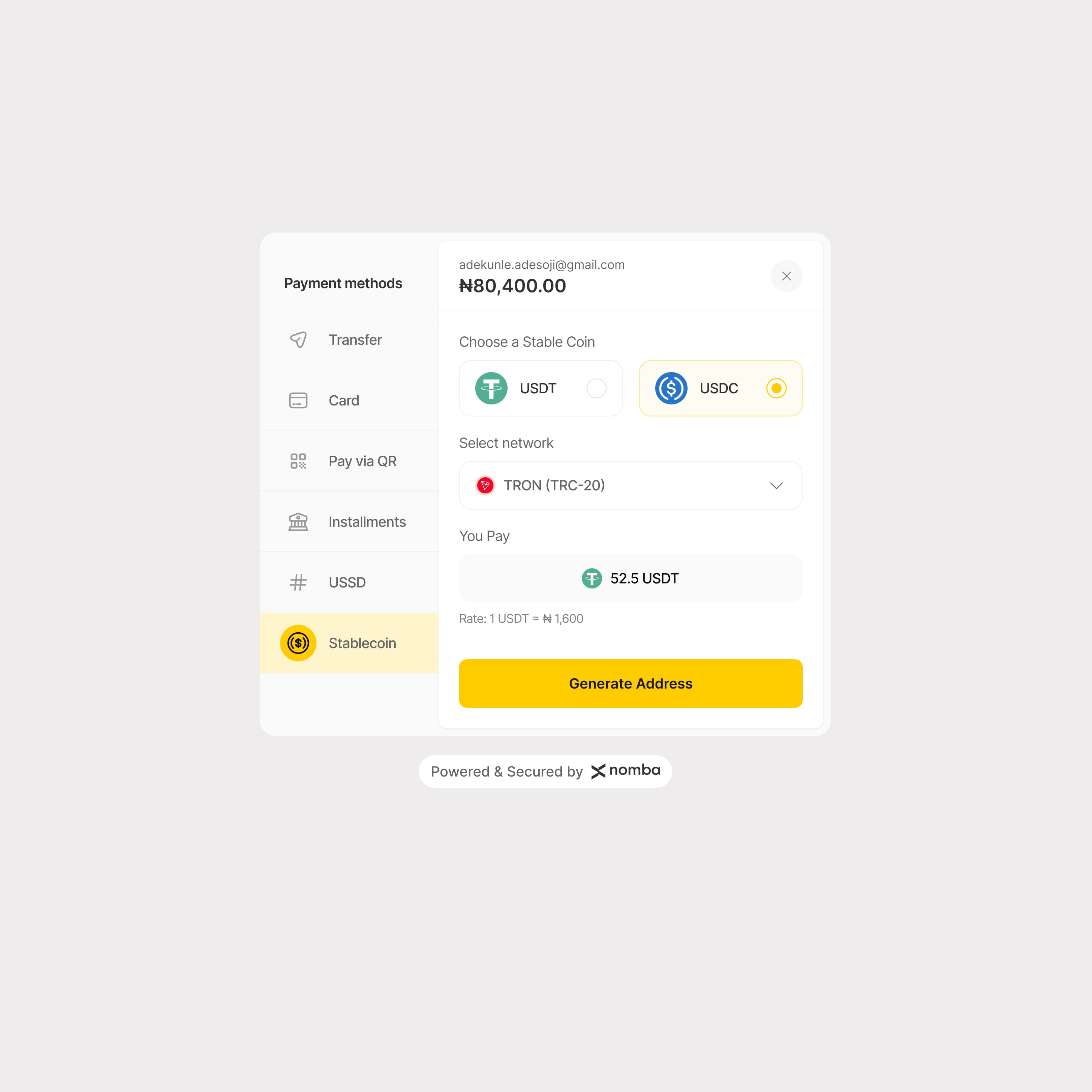 Stablecoin selection